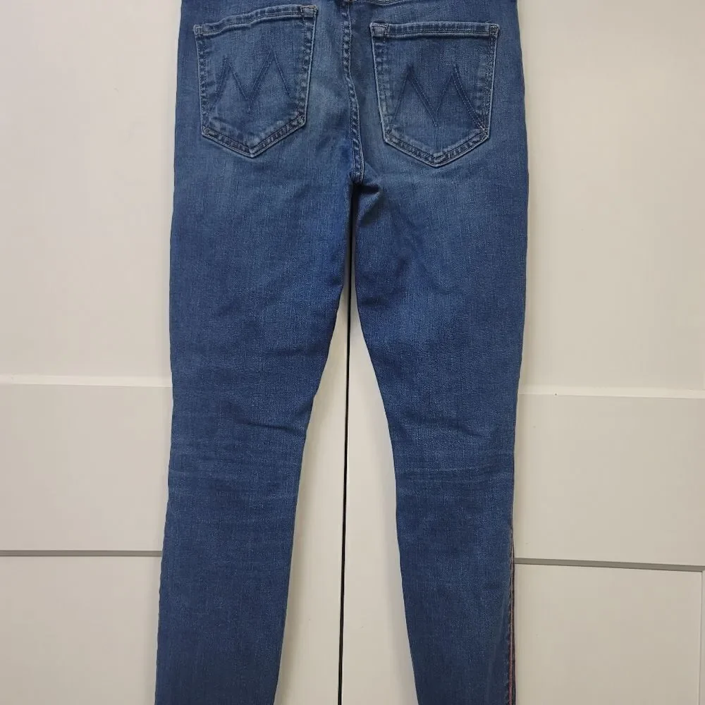 Mother looker high-rise piped skinny jeans in what I had before I had, size 27